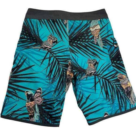 NWT Volcom Mod Tech board shorts Hybrid swim trunks tropical print size 28 - Picture 2 of 7